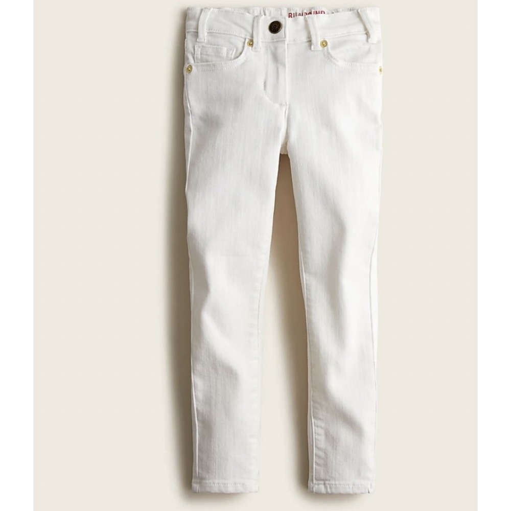 J.Crew Crewcuts Girls White Runaround Skinny Jeans Size 10 Adjustable Waist